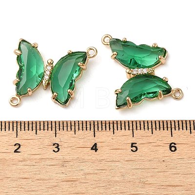 Brass Pave Faceted Glass Connector Charms FIND-Z020-04K-1