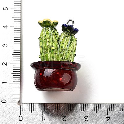 Transparent Resin Plant Pendants RESI-Z028-04B-1