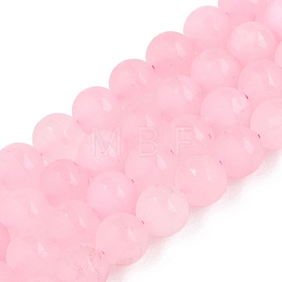 Frosted Natural White Jade Beads Strands G-T138-8mm-209E-1