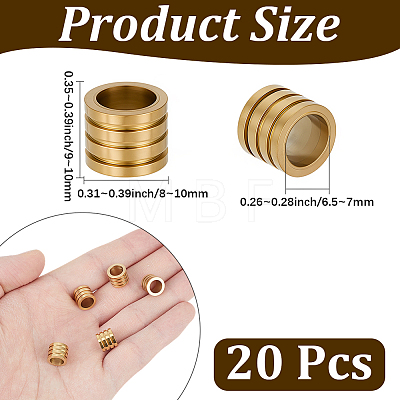 20Pcs 304 Stainless Steel European Beads STAS-BBC0009-81G-1