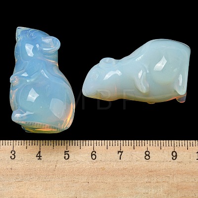 Opalite Carved Mouse Figurines DJEW-D012-02E-1
