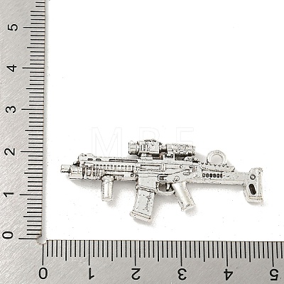 Tibetan Style Alloy Submachine Gun Pendants TIBEP-Q043-144-RS-1