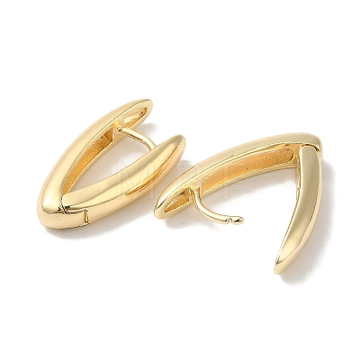 V-shapeRing Brass Hoop Earrings for Women EJEW-U008-11G-1