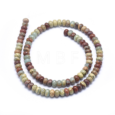 Natural Aqua Terra Jasper Beads Strands G-N0128-49-6mm-1