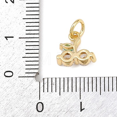 Brass Micro Pave Cubic Zirconia Charms KK-H525-03B-G-1
