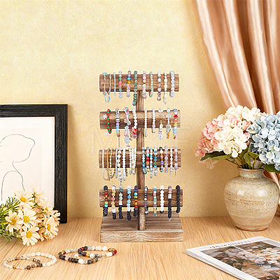 4-Tier T-Bar Bracelet Organizer Riser Stands BDIS-WH0010-20-1