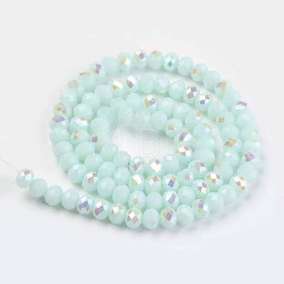 Electroplate Opaque Solid Color Glass Beads Strands EGLA-A034-P1mm-L09-1