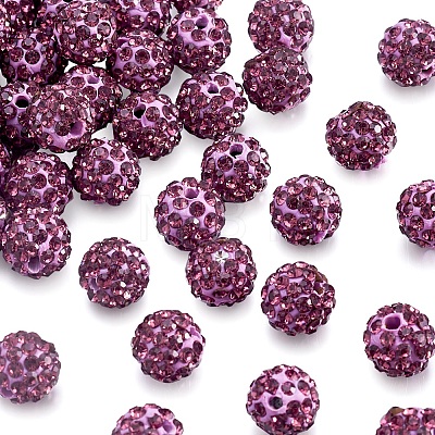 Polymer Clay Pave Rhinestone Beads RB-Q197-10mm-18-1