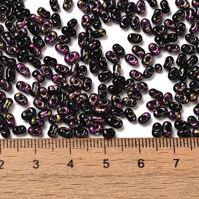 Spray Painted Glass Seed Beads SEED-F005-08A-02-1