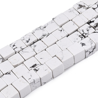 Natural Howlite Beads Strands G-T139-8x8-02A-1
