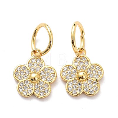 Brass Micro Pave Clear Cubic Zirconia Charms ZIRC-L091-075G-1