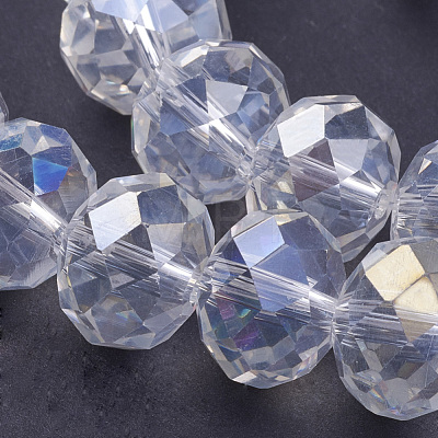 Electroplate Glass Beads Strands X-GR12MMY-01AB-1