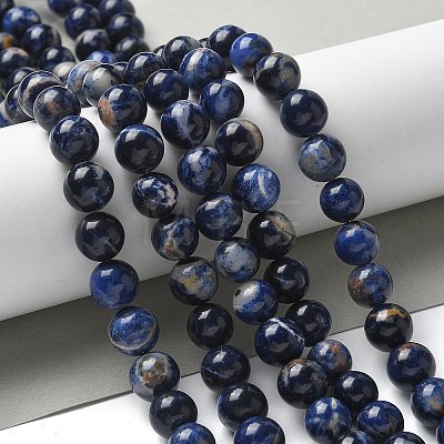 Natural South Africa Sodalite Beads Strands X-G-S259-35-10mm-1