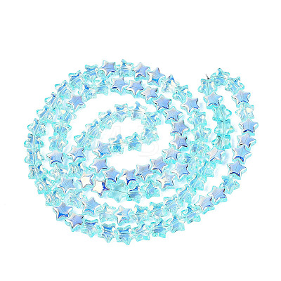 Electroplate Transparent Glass Beads Strands EGLA-N056-04A-B01-1