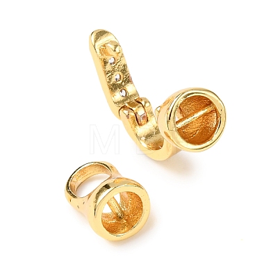 Brass Micro Pave Cubic Zirconia Fold Over Clasps KK-P164-05G-1-1