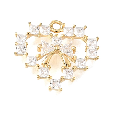 Brass Micro Pave Clear Cubic Pendants CU-CBA1682-06F-G-1
