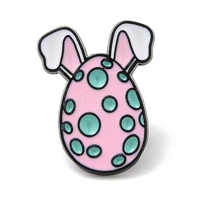 Easter Egg with Rabbit Ear Enamel Pins for Women JEWB-D017-02A-EB-1