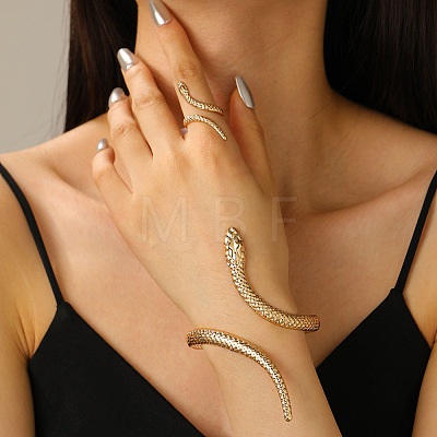 Snake Alloy Cuff Bangles & Cuff Rings Sets FS-WG6CA5E-01-1