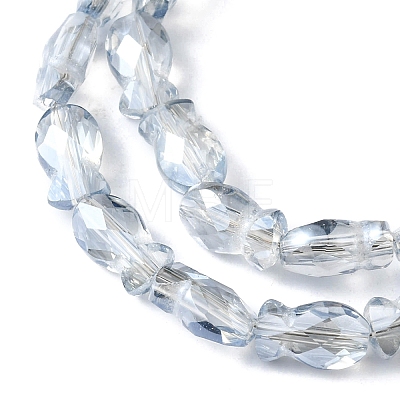 Transparent Electroplate Glass Beads Strands EGLA-F157-PL03-1
