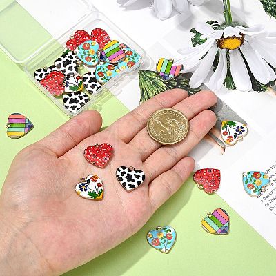 25Pcs 5 Styles Alloy Enamel Pendants ENAM-CJ0002-72-1