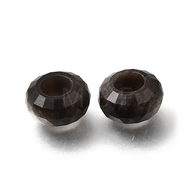 Natural Red Silver Sheen Obsidian European Beads GG-NH0003-A02-1