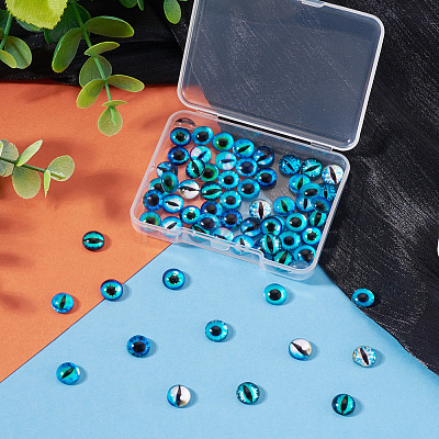 70Pcs 2 Styles Glass Cabochons GLAA-TADJ0001-18E-1