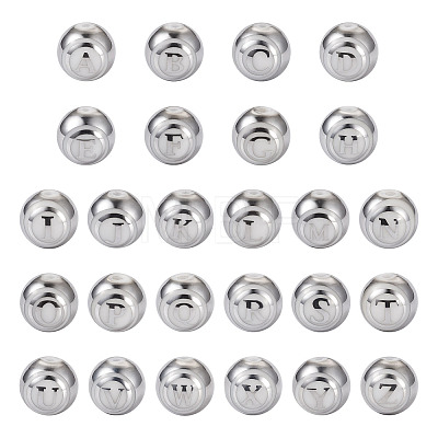 52Pcs 26 Style Electroplate Glass Alphabet Beads FIND-TA0001-99B-1