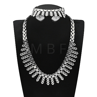 Alloy Chain Necklaces & Stud Earrings & Bracelets Sets FS-WG5EDEB-10-1