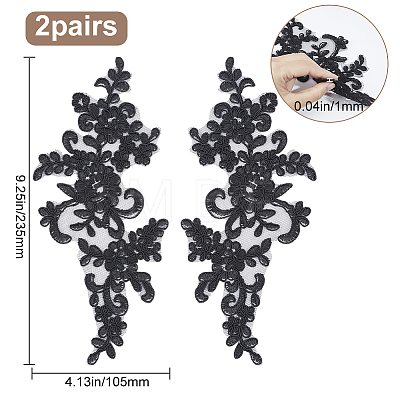 Flower Organgza Polyester Embroidery Ornament Accessories DIY-WH0297-21D-1