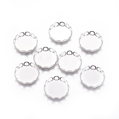 Tarnish Resistant 316 Surgical Stainless Steel Lace Edge Bezel Cups X-STAS-I118-07P-04-1
