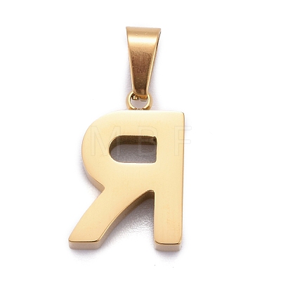 Ion Plating(IP) 304 Stainless Steel Letter Pendants STAS-H127-R-G-1