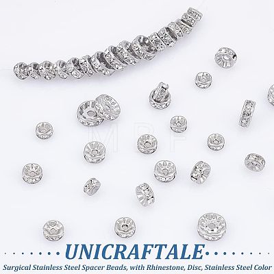 Unicraftale 40Pcs 4 Style 316 Surgical Stainless Steel Spacer Beads RB-UN0001-07-1