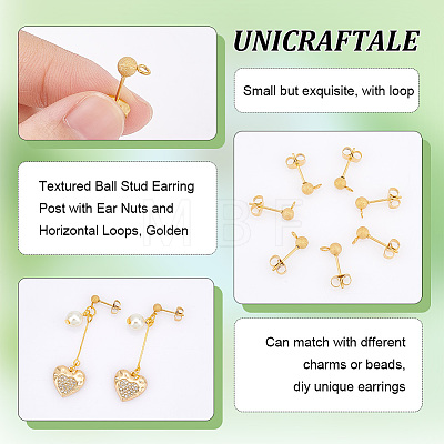 Unicraftale 30Pcs 304 Stainless Steel Stud Earring Findings STAS-UN0044-42-1