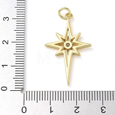 Rack Plating Brass Micro Pave Cubic Zirconia Pendants KK-K392-22G-1