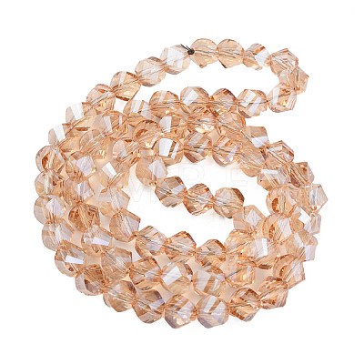 Electroplate Transparent Glass Beads Strands EGLA-N002-39-F01-1