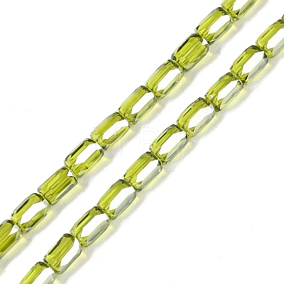 Electroplate Glass Beads Strands GLAA-Q101-02A-PL02-1