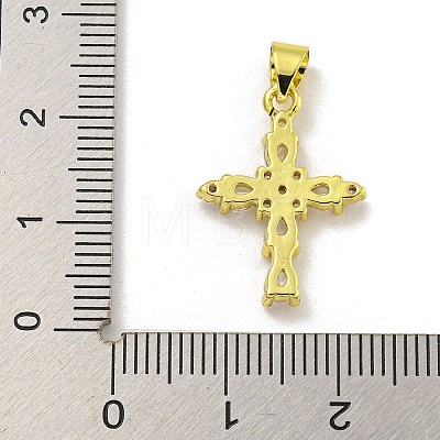 Rack Plating Brass Micro Pave Cubic Zirconia Pendants KK-C074-32G-02-1