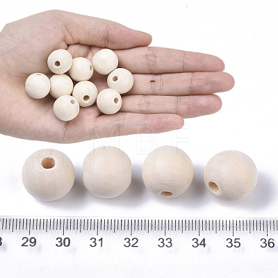 Natural Unfinished Wood Beads WOOD-S651-A16mm-LF-1