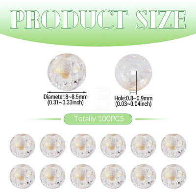 100Pcs Crackle Transparent Glass Beads GLAA-TADJ0001-12J-1