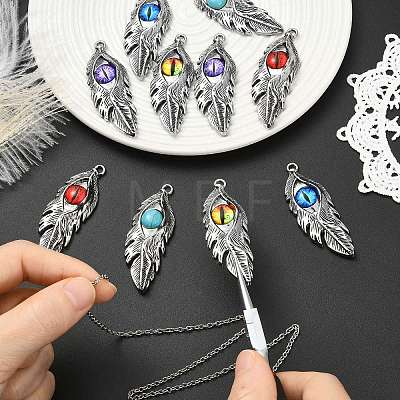 10Pcs 5 Colors Alloy Glass Big Pendants FIND-CJ0005-78-1