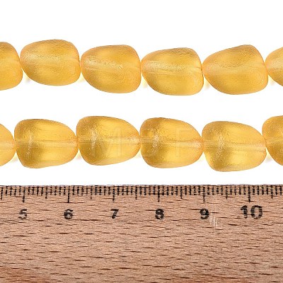 Frosted Handmade Lampwork Beads Strands LAMP-Q041-06D-1
