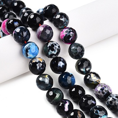 Dyed Natural Agate Beads Strands G-T141-01A-01-1