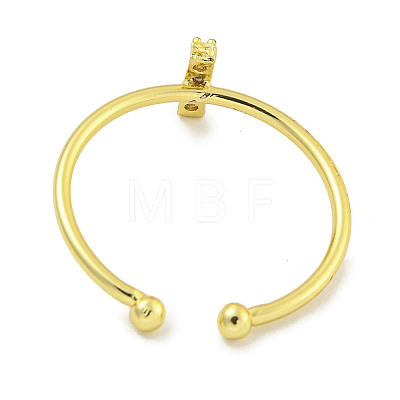 Rack Plating Brass Open Cuff Rings for Women RJEW-F162-02G-I-1