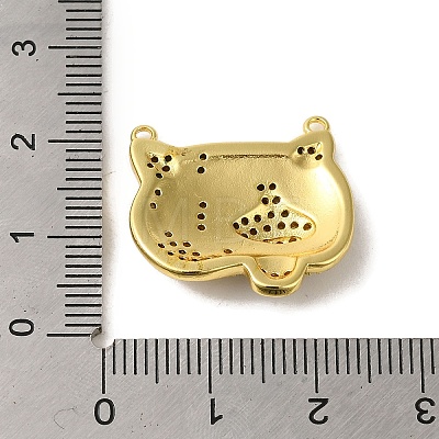 Brass Micro Pave Cubic Zirconia with Enamel Pendants KK-R162-034B-G-1-1