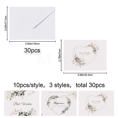CRASPIRE 30Pcs 3 Style Rectangle Paper Cards DIY-CP0005-71-1