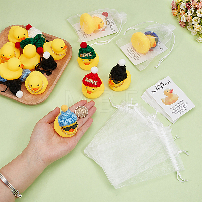 24 Sets Plastic Duck Display Decotation DJEW-PH0002-19-1