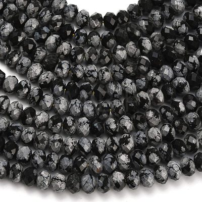 Natural Snowflake Obsidian Beads Strands G-Z111-A21-1