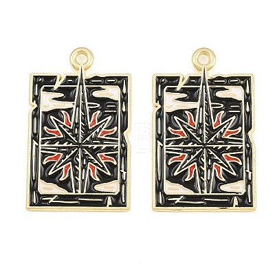 Alloy with Black Enamel Pendants AL-CBA2919-02G-08-1