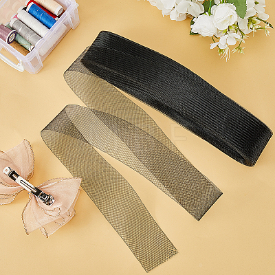 Polyester Elastic Deco Mesh Ribbons OCOR-WH0071-88A-02-1