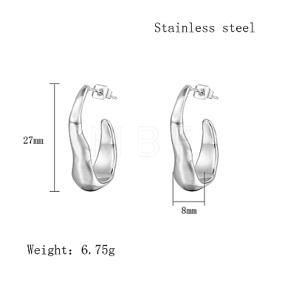 304 Stainless Steel Twist Oval Stud Earrings IT7709-2-1